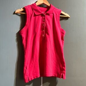 Eddie Bauer sleeveless polo shirt in pink EUC